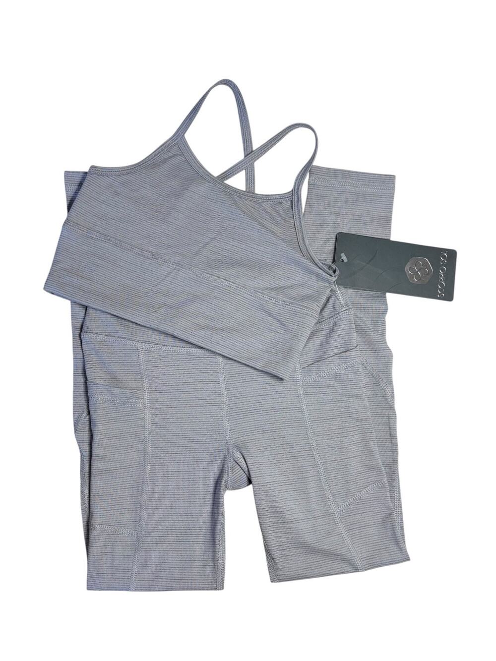 NWT Scorpio Sol  Girls 6/6X 2-Piece Activewear Set Gray Leggings & Sport Bra